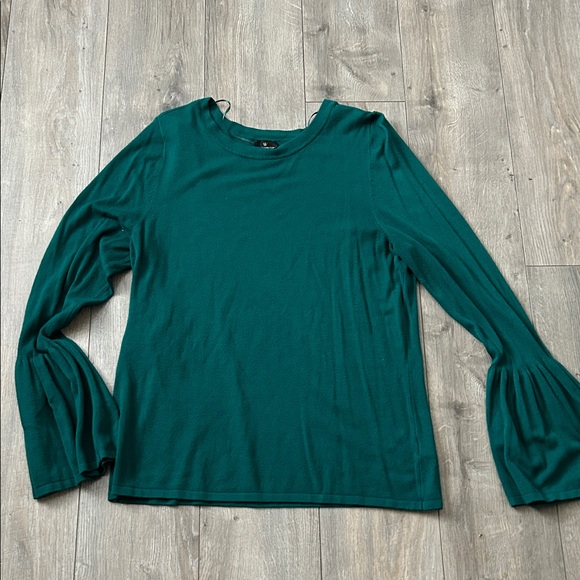Worthington Tops - Worthington Emerald Green Long Sleeve Top with Bell Sleeves